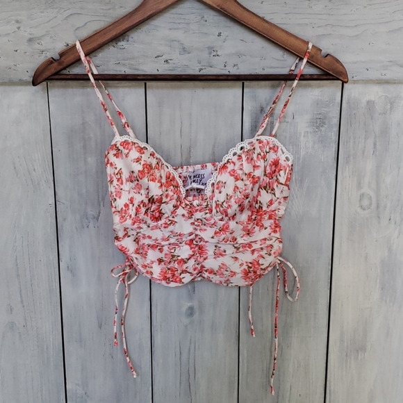 SOLD! Princess Polly Maddi Pink Floral Top Size 2 - Picture 4 of 11